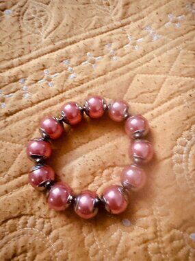 Pink Faux Pearl Bracelet